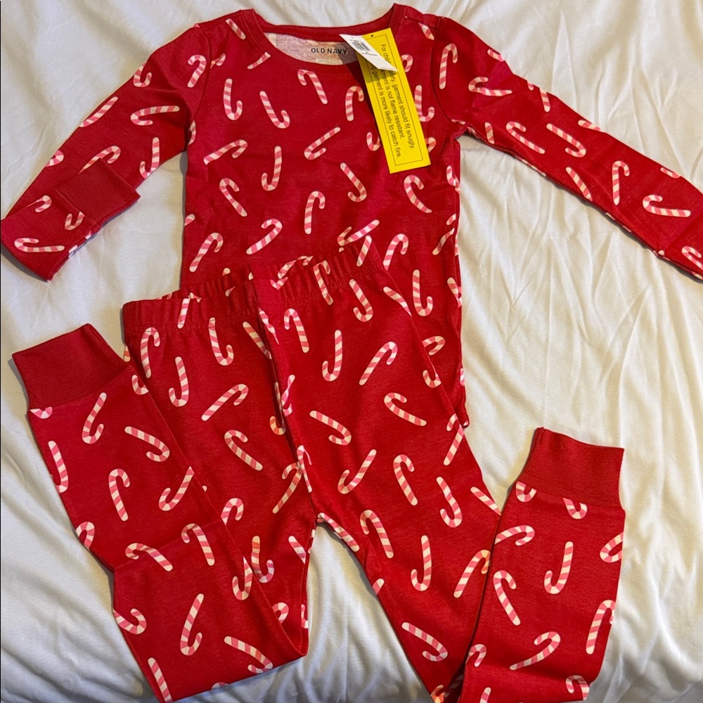 Old Navy Red Candy Cane Pajama Set